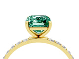 Yellow gold Emerald Cut Diamond Pavé Band with Six-Prong Setting_4