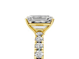 Yellow gold Emerald Cut Diamond Pavé Solitaire Engagement Ring with Four-Prong Setting_83