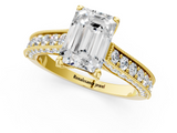 Yellow gold Emerald Cut Diamond Pave Band with Four-Prong Setting_21