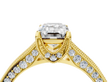 Yellow gold Emerald Cut Diamond Pave Band with Four-Prong Setting_24