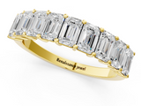 Yellow gold Emerald Cut Diamond Prong Set Eternity Band_102