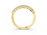 Yellow gold Emerald Cut Diamond Prong Set Eternity Band_104