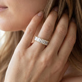 Yellow gold Emerald Cut Diamond Prong-Set Eternity Band_120