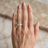 Yellow gold Emerald Cut Diamond Prong-Set Half Eternity Band_57