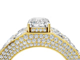 Yellow gold Emerald Cut Diamond Radiant Pavé Mens Ring_4