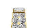 Yellow gold Emerald Cut Diamond Radiant Pavé Mens Ring_5