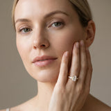 Yellow gold Emerald Cut Diamond Ring with Baguette Side Stones, Channel Set Band, and Four-Prong Setting_14