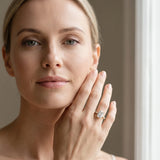 Yellow gold Emerald Cut Diamond Ring with Pavé Band and Four-Prong Setting_77