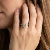 Yellow gold Emerald Cut Diamond Ring with Pavé Band and Four-Prong Setting_78