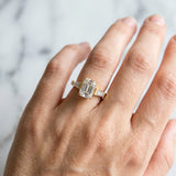 Yellow gold Emerald Cut Diamond Ring with Tapered Baguette Side Stones in Four-Prong Setting_44