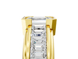 Yellow gold Emerald Cut Diamond Side Stone Engagement Ring_5