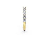 Yellow gold Emerald Cut Diamond Single Row Wedding Band_2