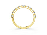 Yellow gold Emerald Cut Diamond Single Row Wedding Band_3