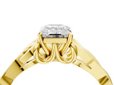 Yellow gold Emerald Cut Diamond Solitaire Celtic Knot Ring with Four-Prong Setting_96