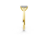 Yellow gold Emerald Cut Diamond Solitaire Engagement Ring with Cathedral Setting and Four-Prong Mount_246