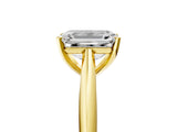 Yellow gold Emerald Cut Diamond Solitaire Engagement Ring with Cathedral Setting and Four-Prong Mount_249
