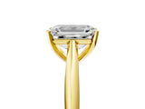 Yellow gold Emerald Cut Diamond Solitaire Engagement Ring with Cathedral Setting and Four-Prong Mount_30