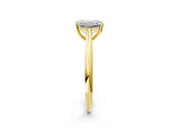 Yellow gold Emerald Cut Diamond Solitaire Engagement Ring with Cathedral Setting and Four-Prong Mount_33