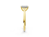 Yellow gold Emerald Cut Diamond Solitaire Engagement Ring with Cathedral Setting and Four-Prong Mount_81