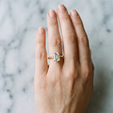 Yellow gold Emerald Cut Diamond Solitaire Engagement Ring with Classic Band and Four-Prong Setting_147