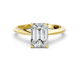 Yellow gold Emerald Cut Diamond Solitaire Engagement Ring with Classic Band and Four-Prong Setting_45