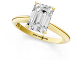 Yellow gold Emerald Cut Diamond Solitaire Engagement Ring with Classic Band and Four-Prong Setting_46