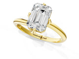 Yellow gold Emerald Cut Diamond Solitaire Engagement Ring with Four-Prong Setting and Classic Band_20