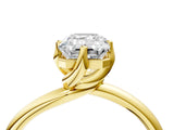 Yellow gold Emerald Cut Diamond Solitaire Engagement Ring with Four-Prong Setting and Classic Band_23