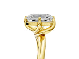 Yellow gold Emerald Cut Diamond Solitaire Engagement Ring with Four-Prong Setting and Classic Band_24
