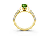 Yellow gold Emerald Cut Diamond Solitaire Engagement Ring with Pavé Band and Four-Prong Setting_3