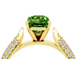 Yellow gold Emerald Cut Diamond Solitaire Engagement Ring with Pavé Band and Four-Prong Setting_4