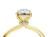 Yellow gold Emerald Cut Diamond Solitaire Ring with Classic Band and Four-Prong Setting_12