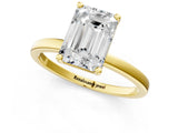 Yellow gold Emerald Cut Diamond Solitaire Ring with Classic Band and Four-Prong Setting_9