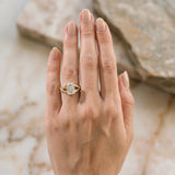 Yellow gold Emerald Cut Diamond Solitaire Ring with Four-Prong Setting and Twisted Pavé Band_13