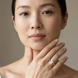Yellow gold Emerald Cut Diamond Solitaire Ring with Four-Prong Setting and Twisted Pavé Band_14
