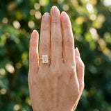 Yellow gold Emerald Cut Diamond Solitaire Ring with Six-Prong Setting and Classic Band_14