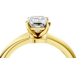 Yellow gold Emerald Cut Diamond Solitaire Ring with Six-Prong Setting and Classic Band_321