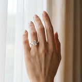 Yellow gold Emerald Cut Diamond Solitaire Ring with Tapered Baguette Accents and Four-Prong Setting_12