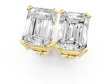 10K Yellow Gold 0.51 Carat E-F VVS-VS Emerald Diamond Stud Earrings