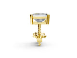 10K Yellow Gold 0.51 Carat E-F VVS-VS Emerald Diamond Stud Earrings