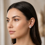 10K Yellow Gold 0.51 Carat E-F VVS-VS Emerald Diamond Stud Earrings