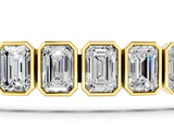 Yellow gold Emerald Cut Diamond Tennis Bracelet with Bezel Setting_9