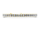Yellow gold Emerald Cut Diamond Tennis Bracelet with Four-Prong Setting