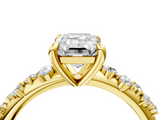 Yellow gold Emerald Cut Diamond Vine Band with Four-Prong Setting_60