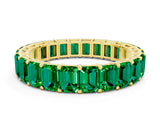 Yellow gold Emerald Cut Emerald Eternity Band with Shared Prong Setting_6
