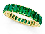 Yellow gold Emerald Cut Emerald Eternity Band with Shared Prong Setting_7
