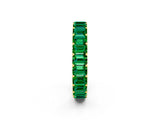 Yellow gold Emerald Cut Emerald Eternity Band with Shared Prong Setting_8