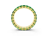 Yellow gold Emerald Cut Emerald Eternity Band with Shared Prong Setting_9
