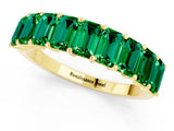 Yellow gold Emerald Cut Emerald Prong-Set Eternity Band_7