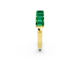 Yellow gold Emerald Cut Emerald Prong-Set Eternity Band_8